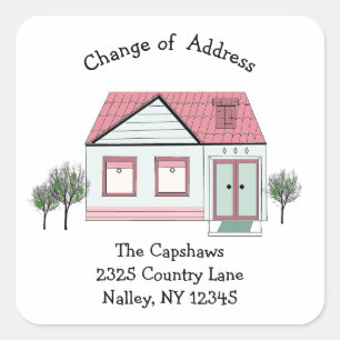 Adesivo Quadrado Novo Endereço da Casa Contemporânea