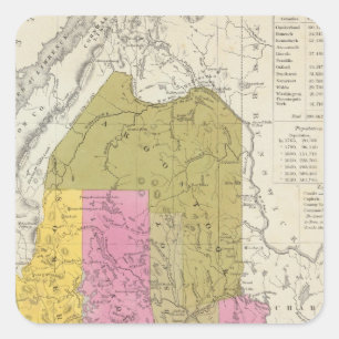 Adesivo Quadrado Novo Mapa do Maine 2