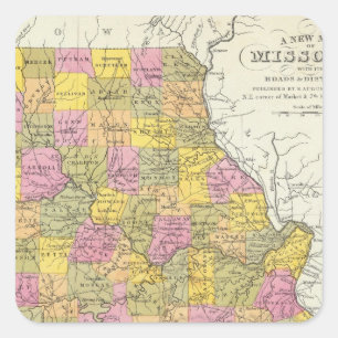 Adesivo Quadrado Novo Mapa Do Missouri
