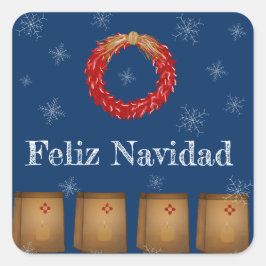 Adesivo Quadrado Novo México Luminarias Farolitos Zia Red Chile