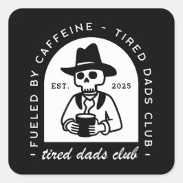 Adesivo Quadrado Novo papai de cama data personalizada do clube de