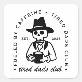 Adesivo Quadrado Novo papai personalizado encontro café, café, café