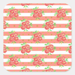 Adesivo Quadrado Novo revestimento floral amarelo para presente