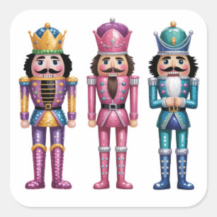 Adesivo Quadrado Noz Nutcracker Natal Família Preppy Natal