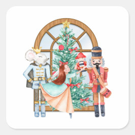 Adesivo Quadrado Nozes de Natal Ballerina Mouse King