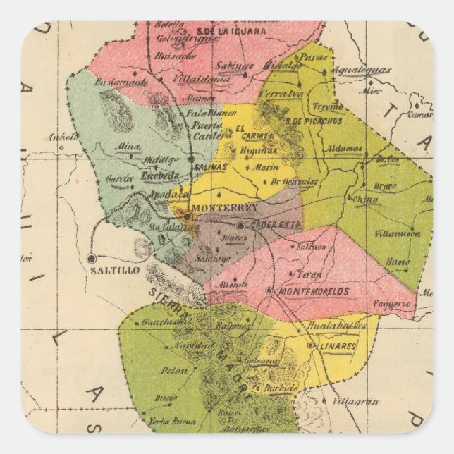 Adesivo Quadrado Nuevo Leon, México (Frente)