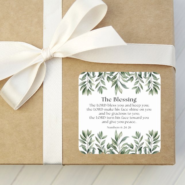 Adesivo Quadrado Numbers 6:24-26 The Lord Bless You and Keep You (Criador carregado)