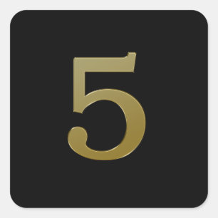 Adesivo Quadrado Número 5 - ouro