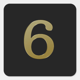 Adesivo Quadrado Número 6 - ouro