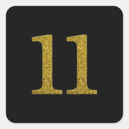 Adesivo Quadrado Número de Lâmpada Dourada 11