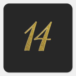 Adesivo Quadrado Número de Lâmpada Dourada 14