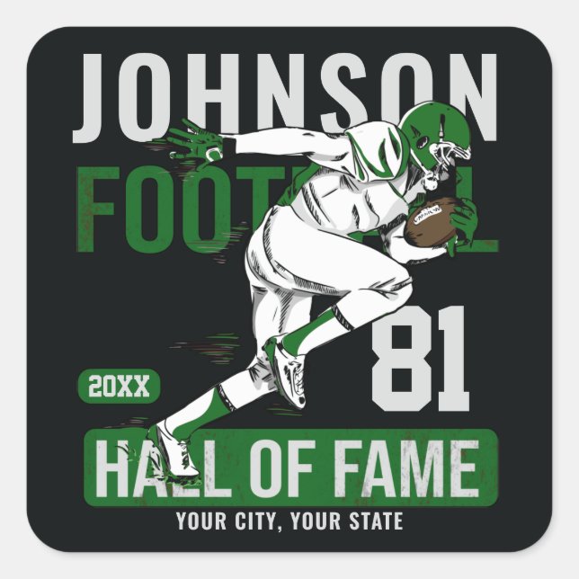 Adesivo Quadrado NÚMERO DE NÚMERO DA Equipe DE Futebol Personalizad (Frente)