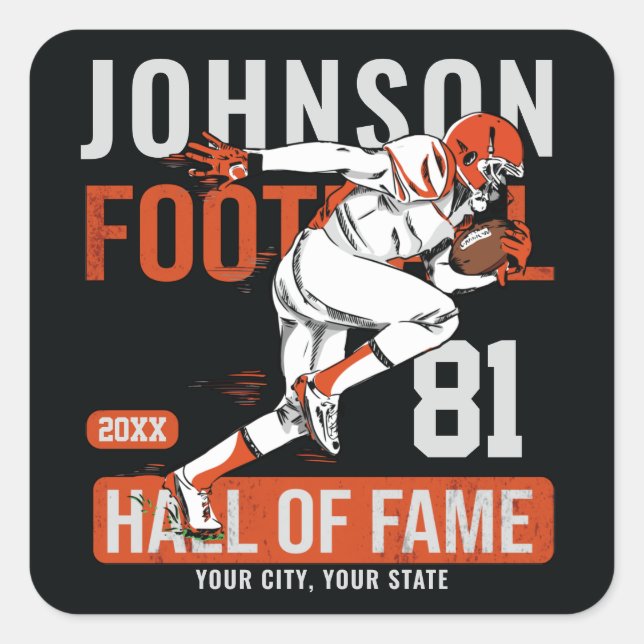 Adesivo Quadrado NÚMERO DE NÚMERO DA Equipe DE Futebol Personalizad (Frente)