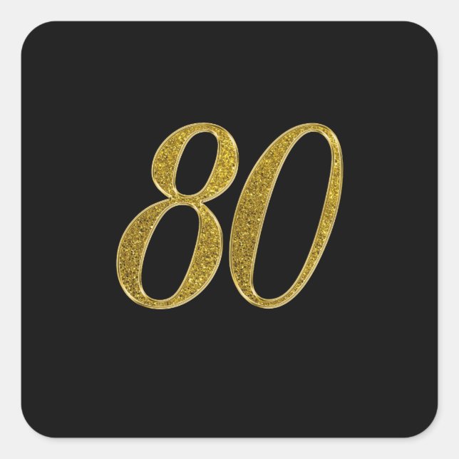 Adesivo Quadrado Número Dourado da lente 80 (Frente)