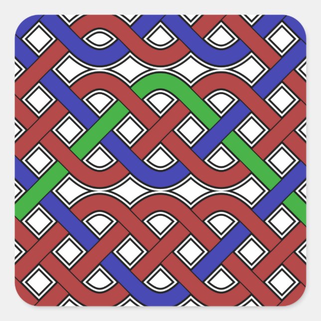 Adesivo Quadrado Números azuis, verdes e vermelhos (Frente)