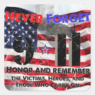 Adesivo Quadrado Nunca se esqueça do 11 de setembro