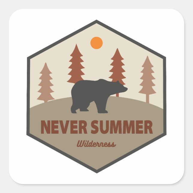 Adesivo Quadrado Nunca Verão Selvagem Colorado Bear (Frente)