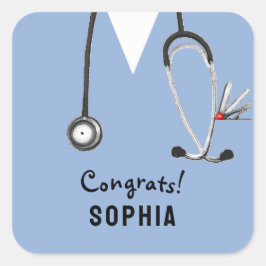 Adesivo Quadrado Nurse Graduation Congrats
