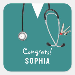 Adesivo Quadrado Nurse Graduation Congrats