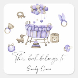 Adesivo Quadrado Nursery Mobile - Este livro pertence a