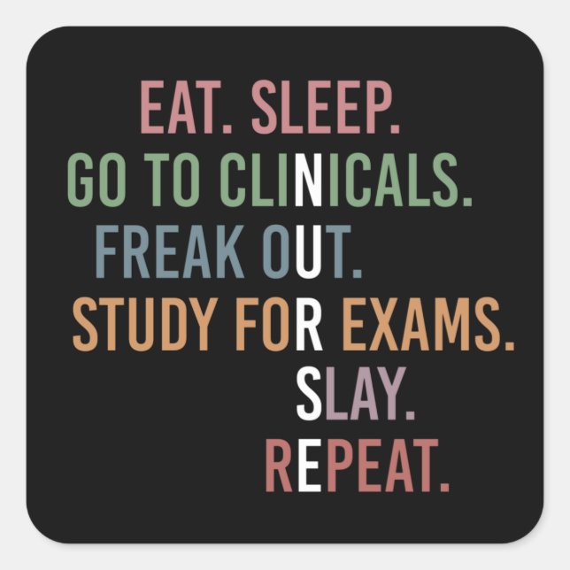 Adesivo Quadrado Nursing School student Future Nurse RN Gifts (Frente)