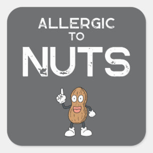 Adesivo Quadrado Nut Allergy Kids Square Sticker