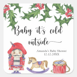 Adesivo Quadrado Nutcracker Baby está frio lá fora