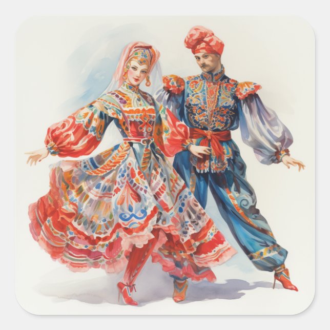 Adesivo Quadrado Nutcracker Ballet, Russian Dancers (Frente)