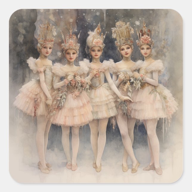Adesivo Quadrado Nutcracker Ballet, The Mirliton Dancers (Frente)
