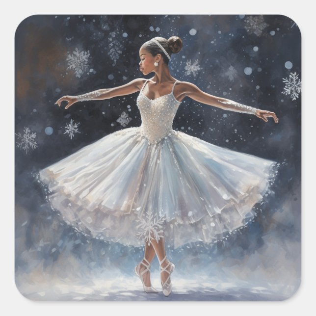 Adesivo Quadrado Nutcracker Black Ballerina Snow Queen (Frente)