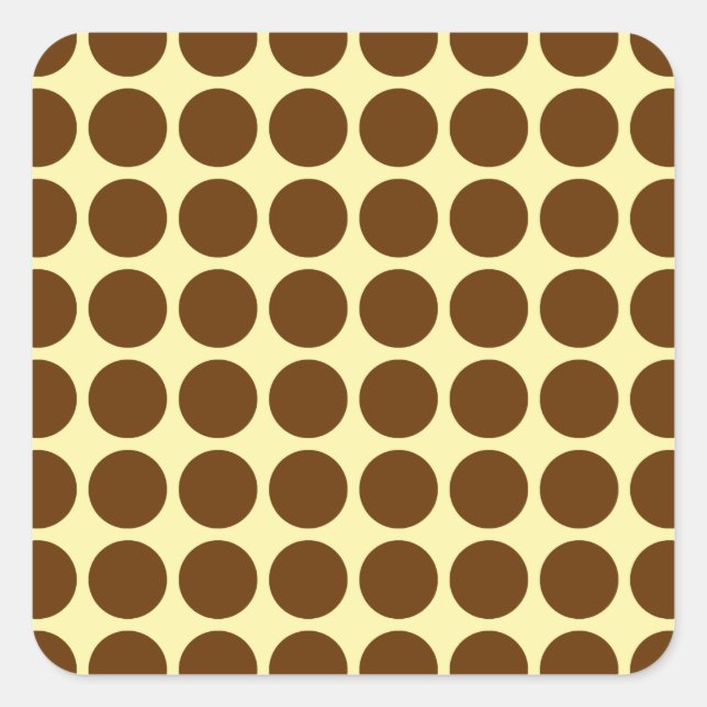 Adesivo Quadrado Nutmeg Cream Pontos Neutros com texto de nome (Frente)