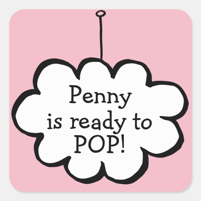 Adesivo Quadrado Nuvem em uma Cadeia Pronta para POP (Frente)