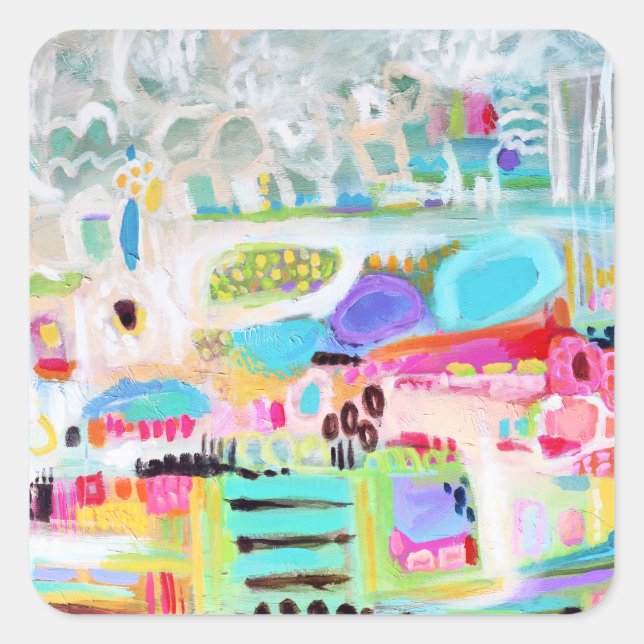 Adesivo Quadrado Nuvens abstrato (Frente)