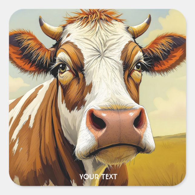 Adesivo Quadrado Nuvens de Campo de Vaca Fantasy (Frente)