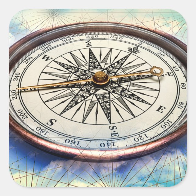 Adesivo Quadrado Nuvens de Compass (Frente)