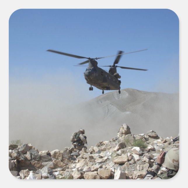 Adesivo Quadrado Nuvens de poeira chutadas pela lavagem do rotor (Frente)