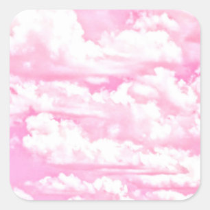 Adesivo Quadrado Nuvens do Pastel do rosa quente