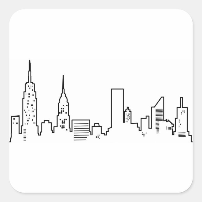 Adesivo Quadrado NYC Skyline Stickers (Frente)