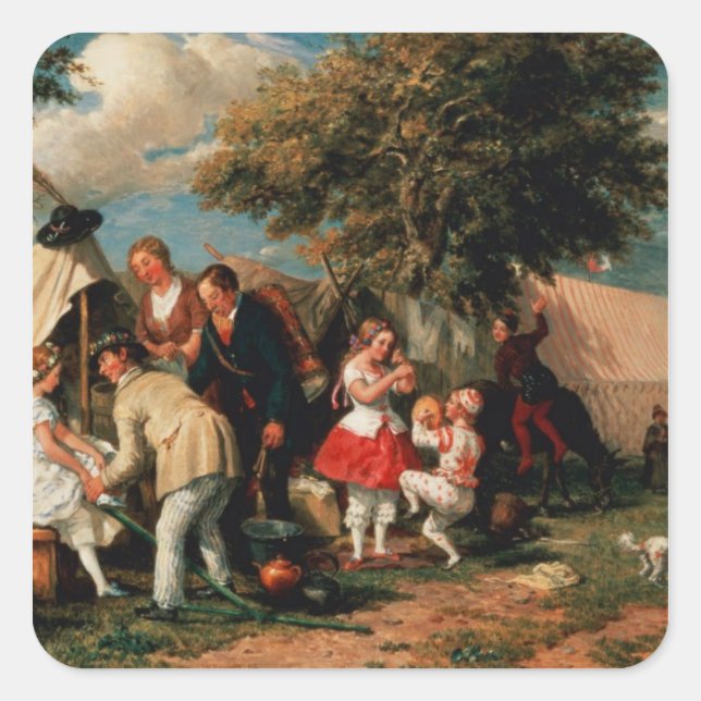 Adesivo Quadrado O Acrobats Camp, Epsom Downs (Frente)