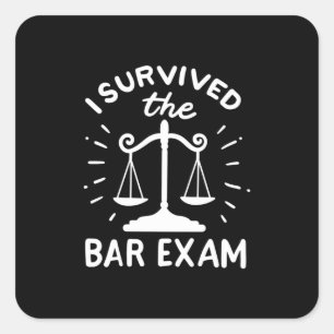 Adesivo Quadrado O Advogado Sobreviveu Ao Exame De Bar