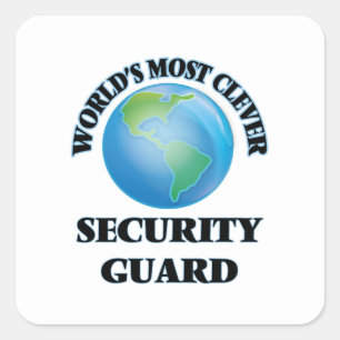 Adesivo Quadrado O agente de segurança o mais inteligente do mundo