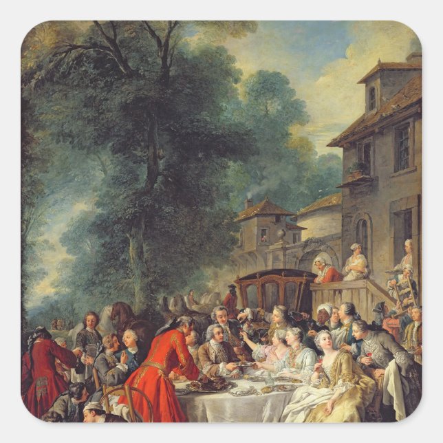 Adesivo Quadrado O Almoço da Caça, 1737 (Frente)