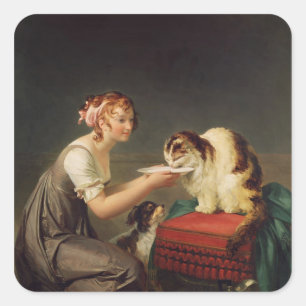 Adesivo Quadrado O almoço do Gato