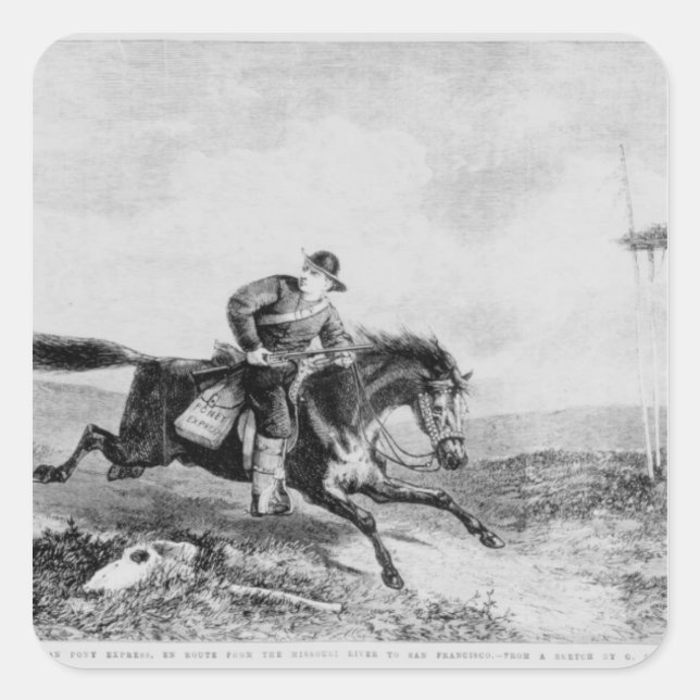 Adesivo Quadrado O American Pony Express (Frente)