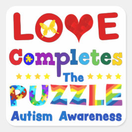 Adesivo Quadrado O amor completa a Quebra-cabeça