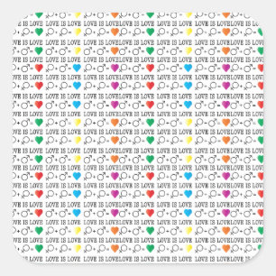 Adesivo Quadrado O AMOR é a citação de igualdade do AMOR nas cores 