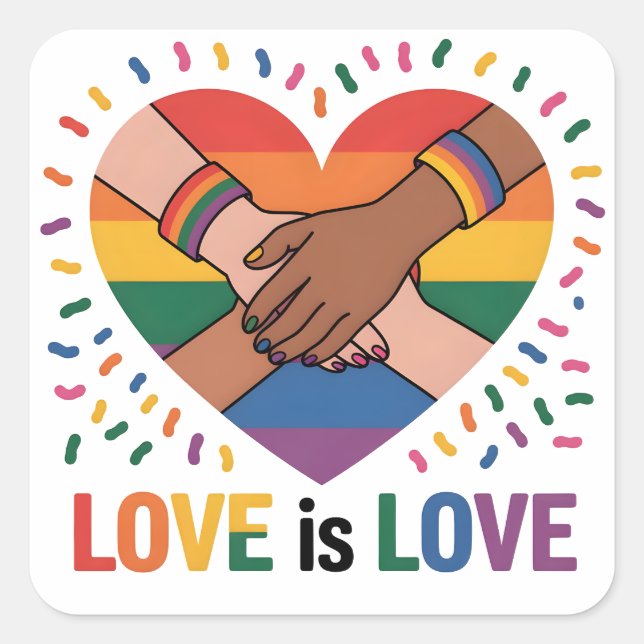 Adesivo Quadrado O amor é amor (Frente)