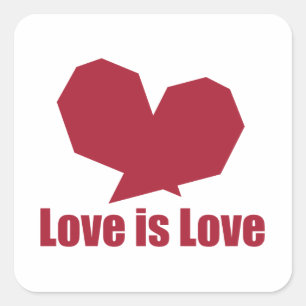 Adesivo Quadrado O amor é amor coração vermelho