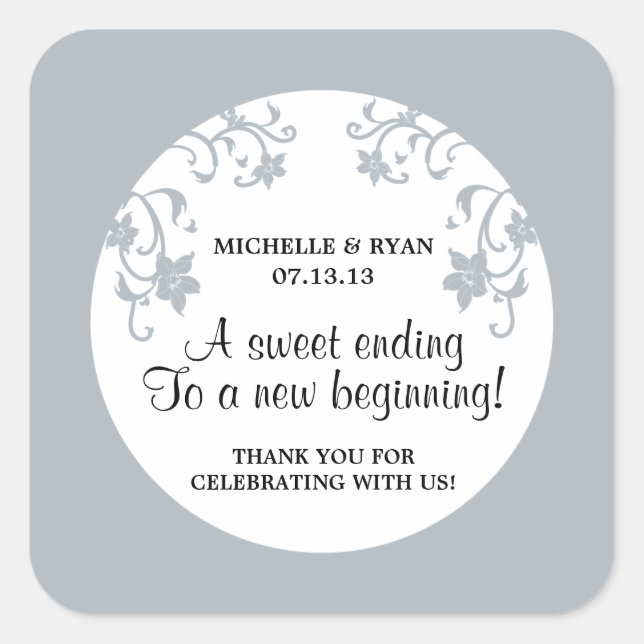 Adesivo Quadrado O amor é doce - Flores (Frente)