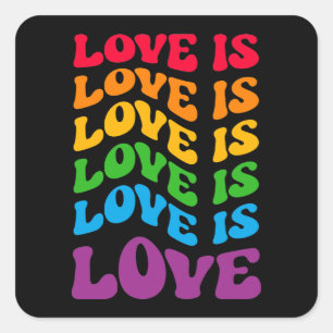Adesivo Quadrado O amor é Gay LGBT